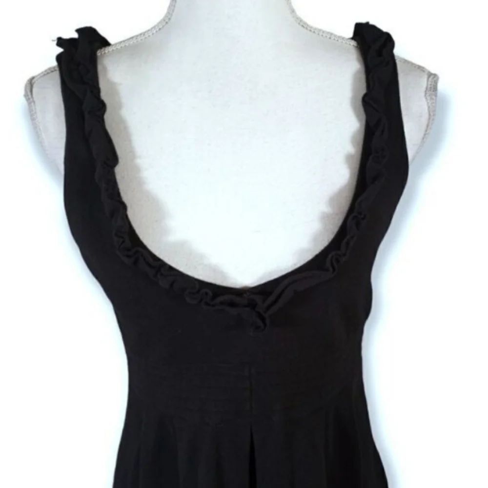 J.CREW BLACK RUFFLE DRESS SZ.2 EUC. - Picture 3 of 9